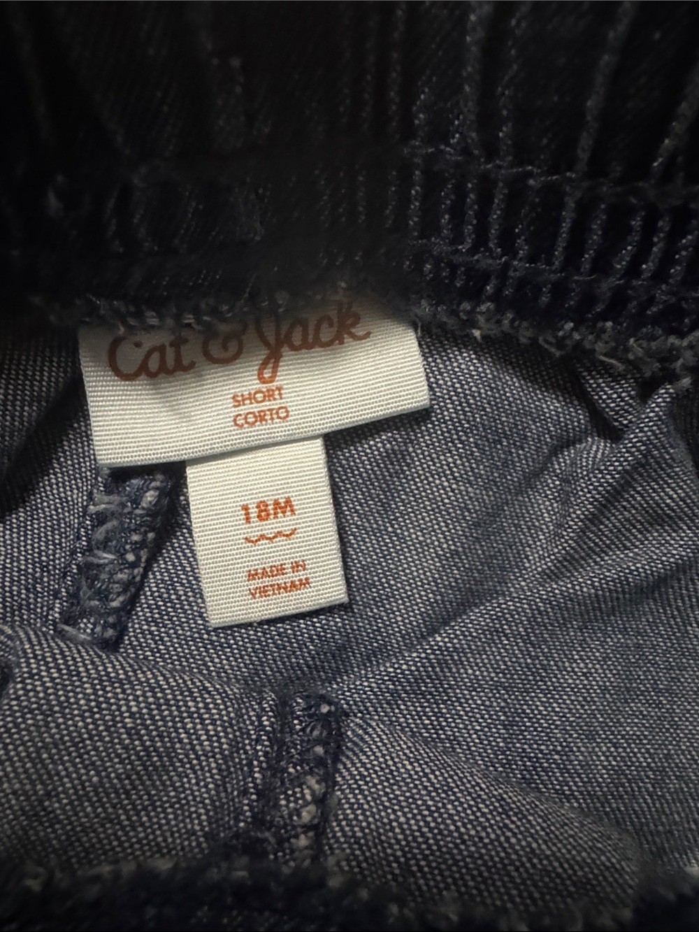 Cat & Jack Indigo Denim-Look Baby Shorts - Picture 3 of 4